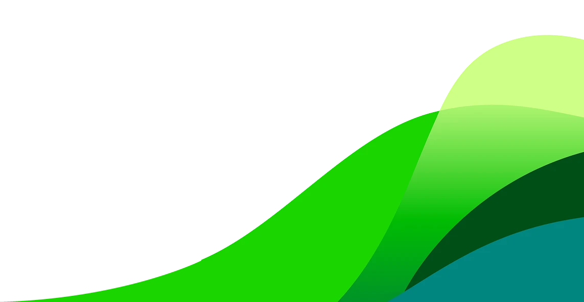 Goosehead swirling flight lines of teal, green, kelly green, and lime