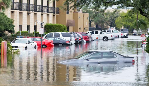 Cars under water